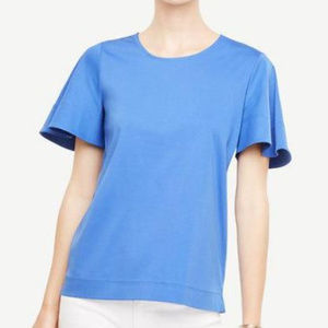 Ann Taylor Flutter Tee in Sparkling Blue